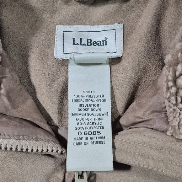 L. L. Bean Womens Goose Down Parka Puffer Sherpa Collar Medium Reg Zip Jacket - Picture 8 of 12